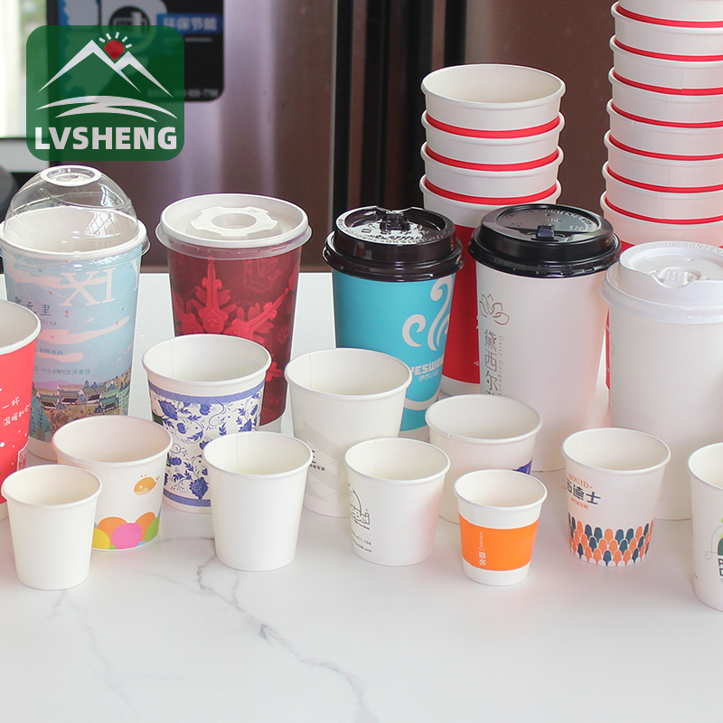 Nembo maalum ya mtengenezaji imechapishwa kifungashio cha Takeout Coffee Cup kinachoweza kutumika
